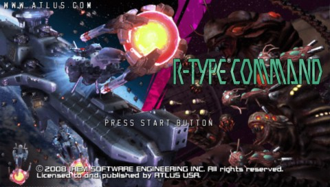 R-Type Command title screen for PSP